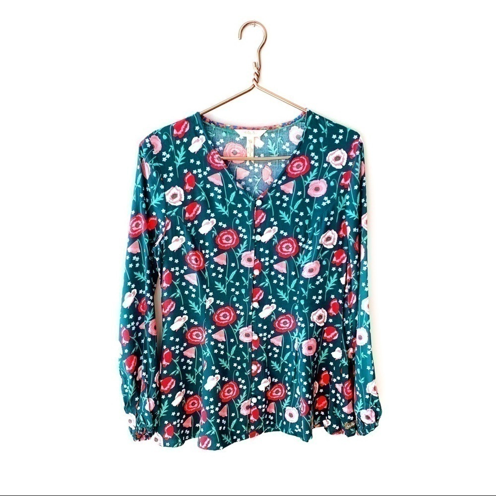 Matilda Jane | Green Floral Shirt XS